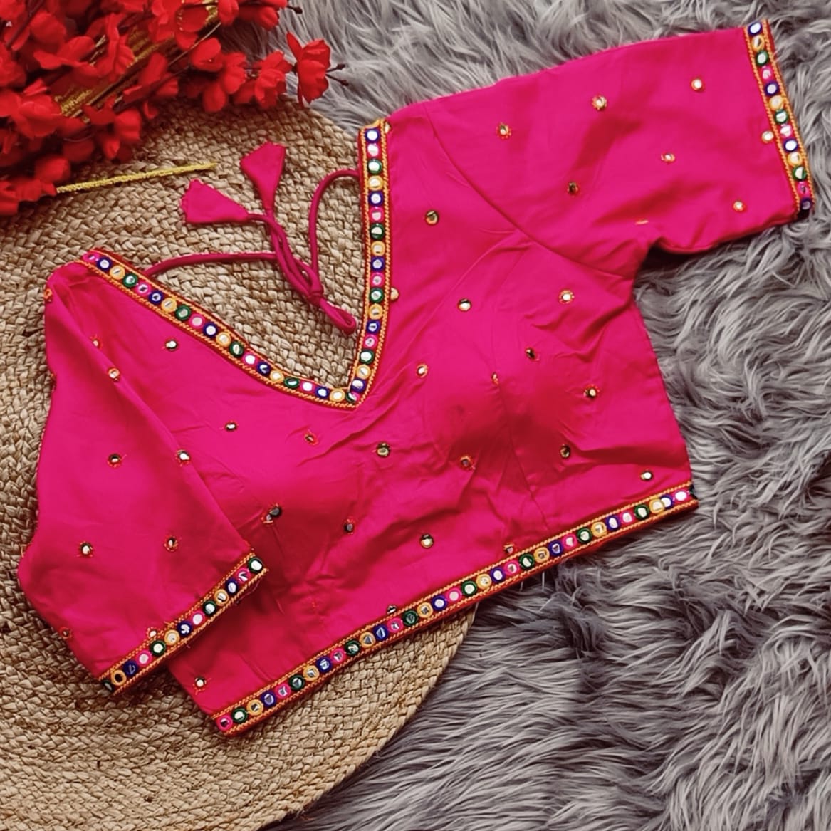 Navratri Multi Mirror Blouse