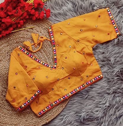 Navratri Multi Mirror Blouse